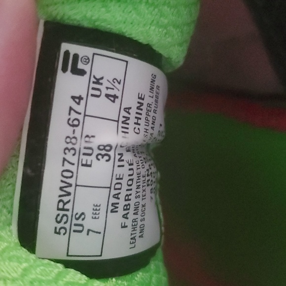 FILA Cool Max Women’s 7 Sneakers Shoes Bright Pink Neon Green - Picture 4 of 5